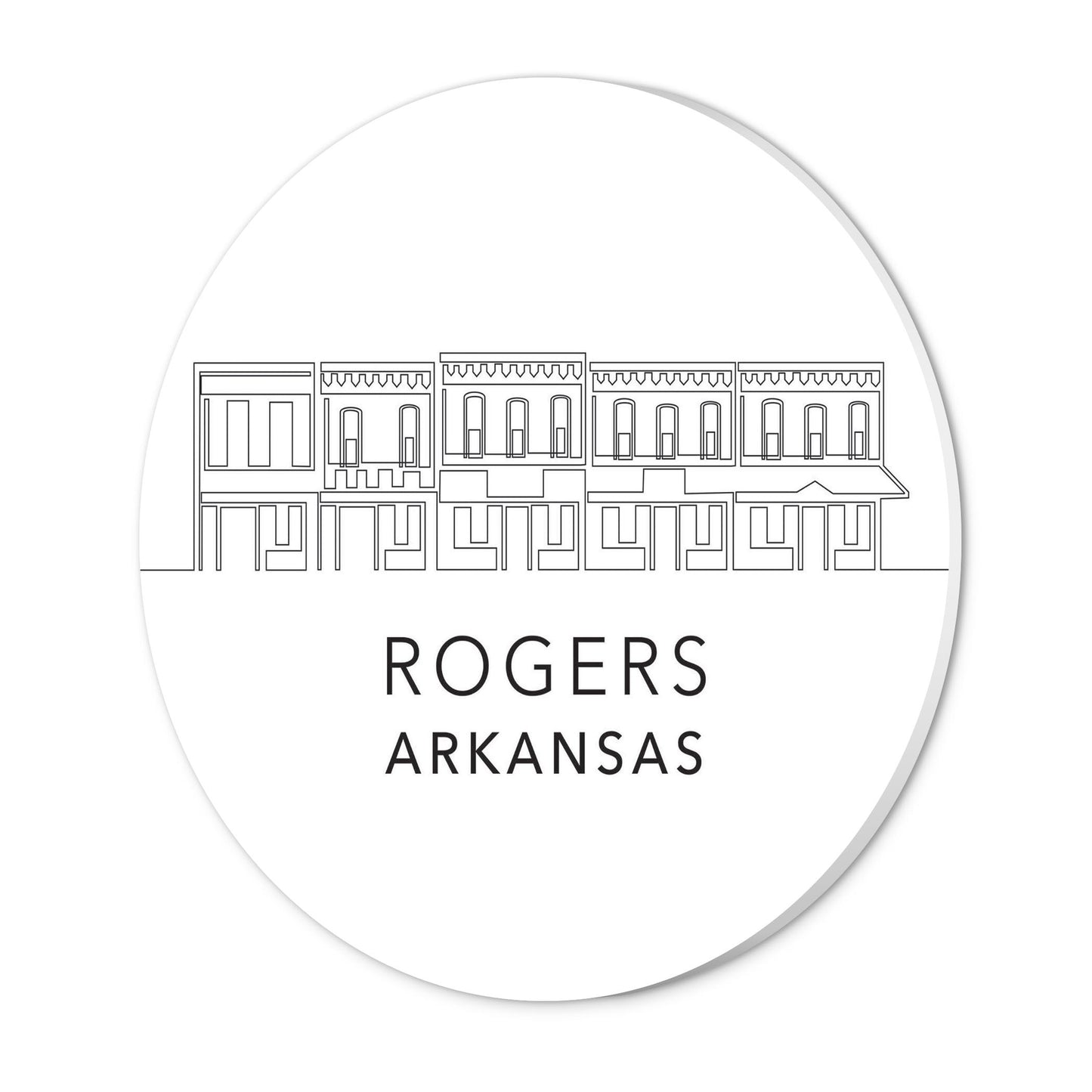 Minimalist B&W Arkansas Rogers Skyline | Wood Sign | Eaches | Min 1
