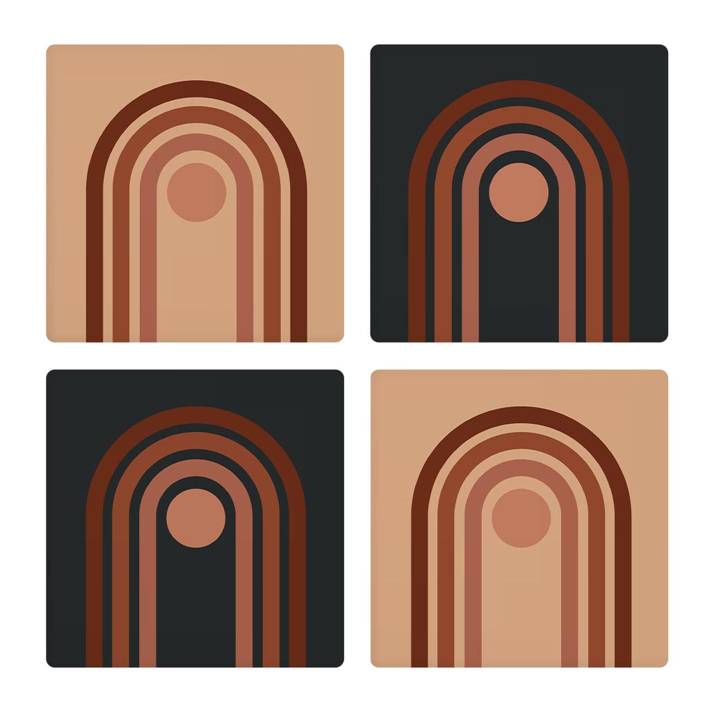 Retro Line Art | Absorbent Coasters | Set of 4 | Min 2