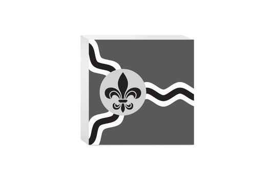 Minimalist B&W Missouri St Louis Flag | Wood Block | Eaches | Min 4