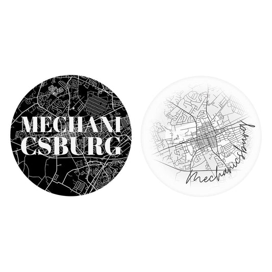 Minimalistic B&W Pennsylvania Mechanicsburg Map Love| Absorbent Car Coasters | Set of 2 | Min 4