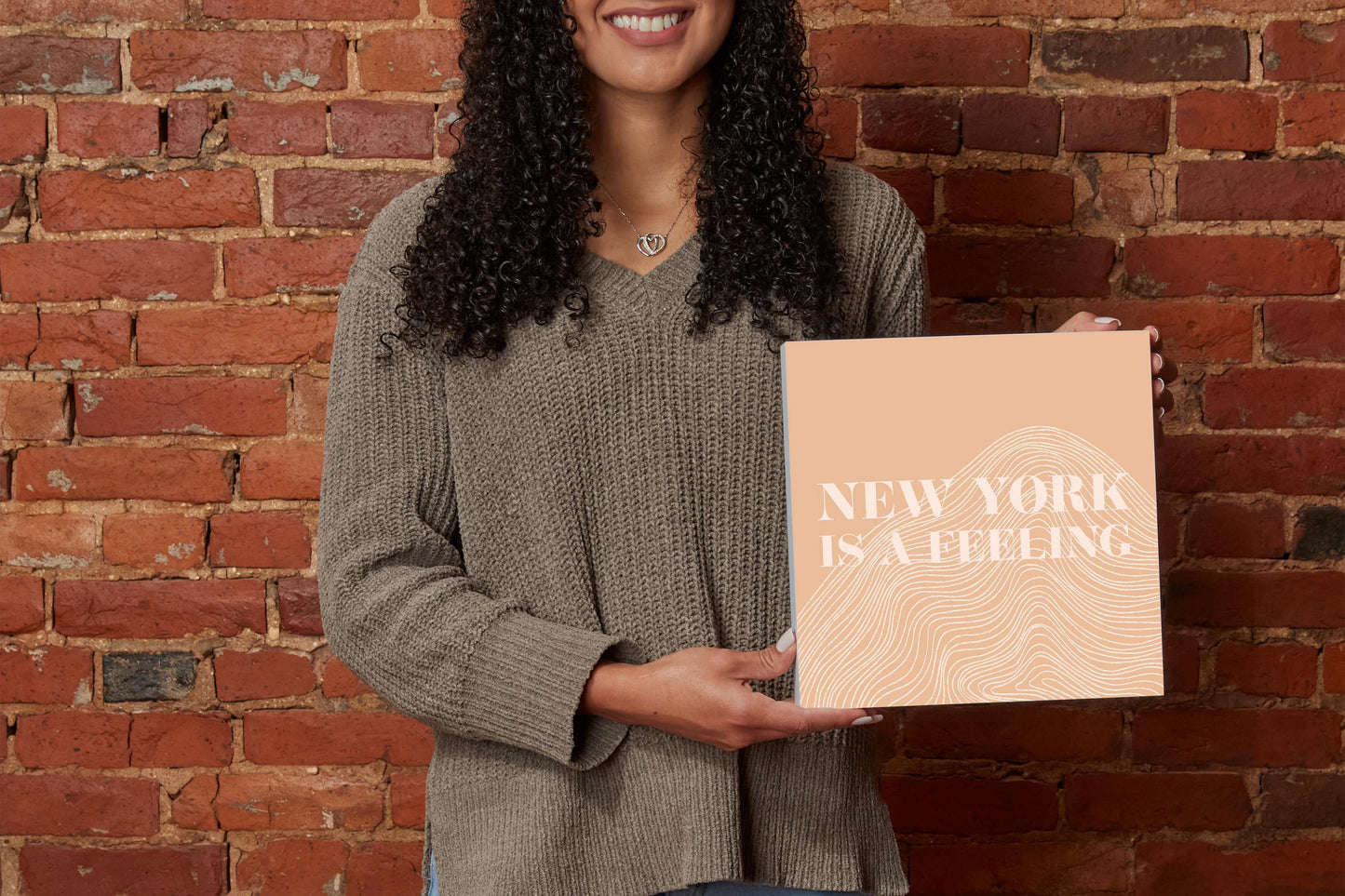 Modern Minimalist New York Is A Feeling | Wood Block | Eaches | Min 2