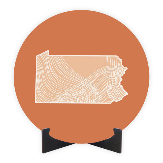 Modern Minimalist Pennsylvania State Lines Light | Wood Sign | Eaches | Min 1