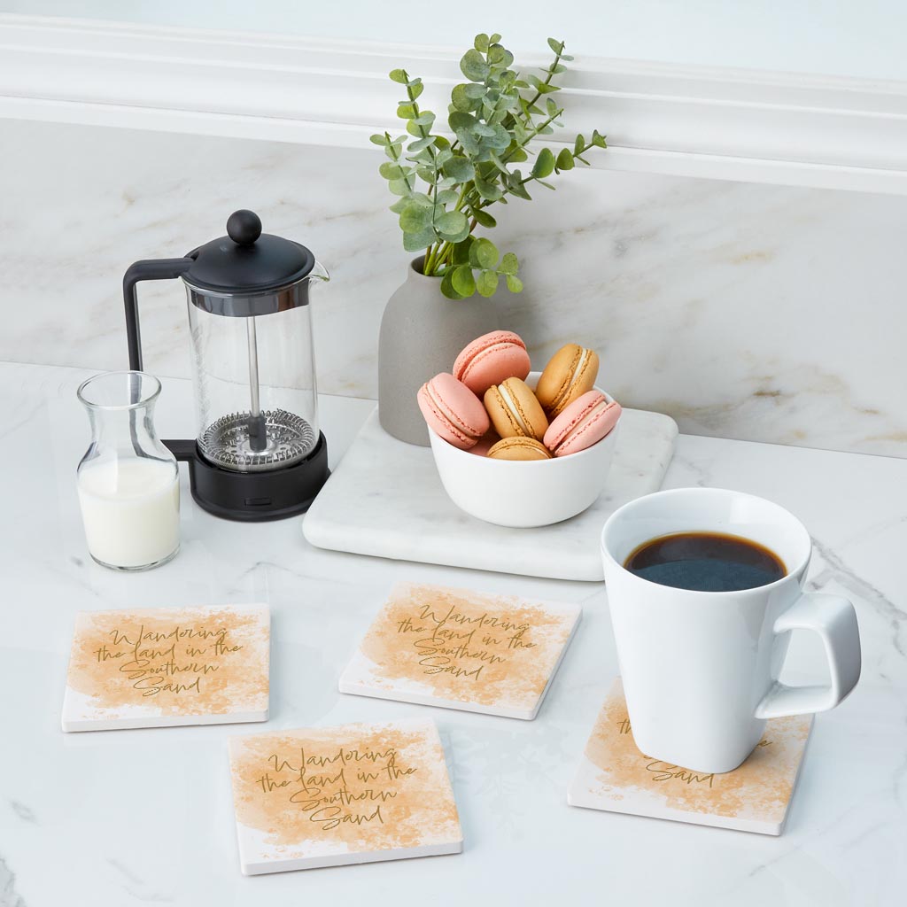 Wandering The Land Water Color | Absorbent Coasters | Set of 4 | Min 2