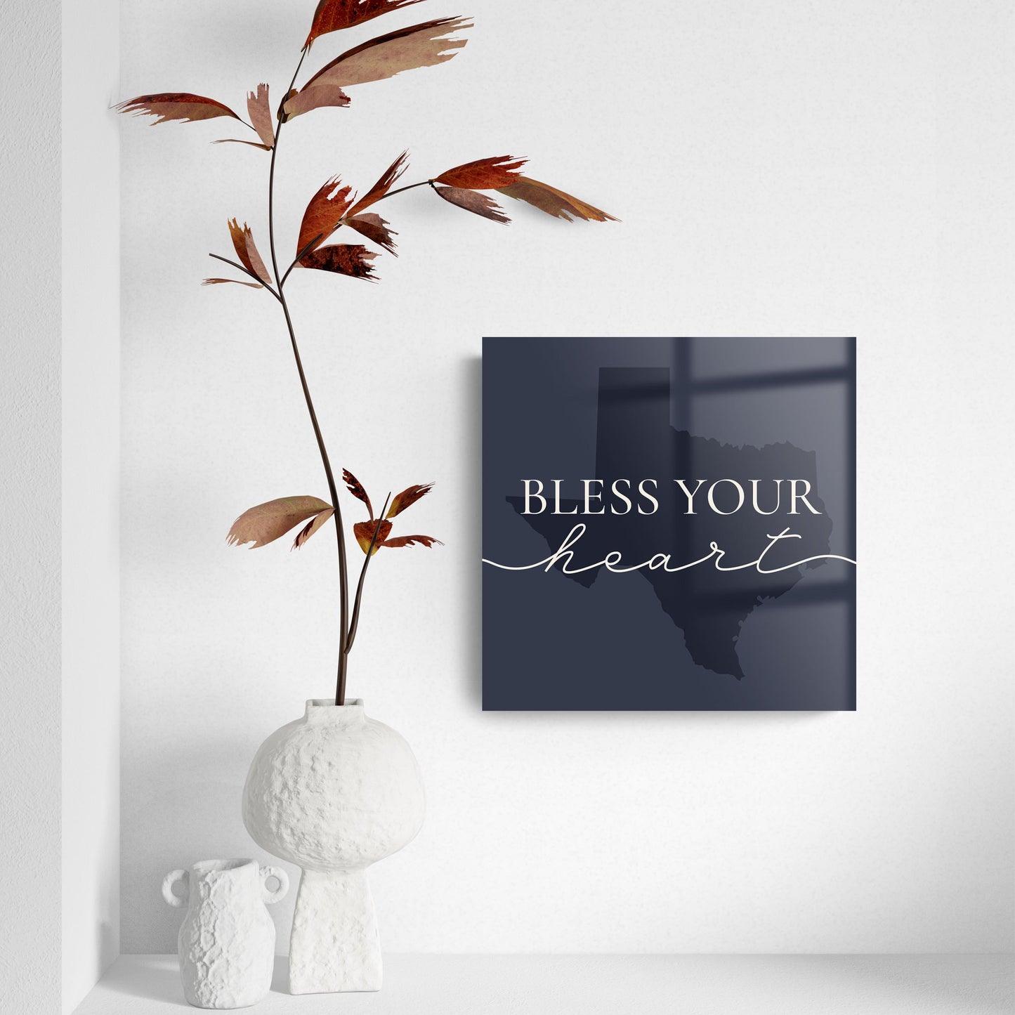Modern Minimalist Texas Bless Your Heart | Hi-Def Glass Art | Eaches | Min 2