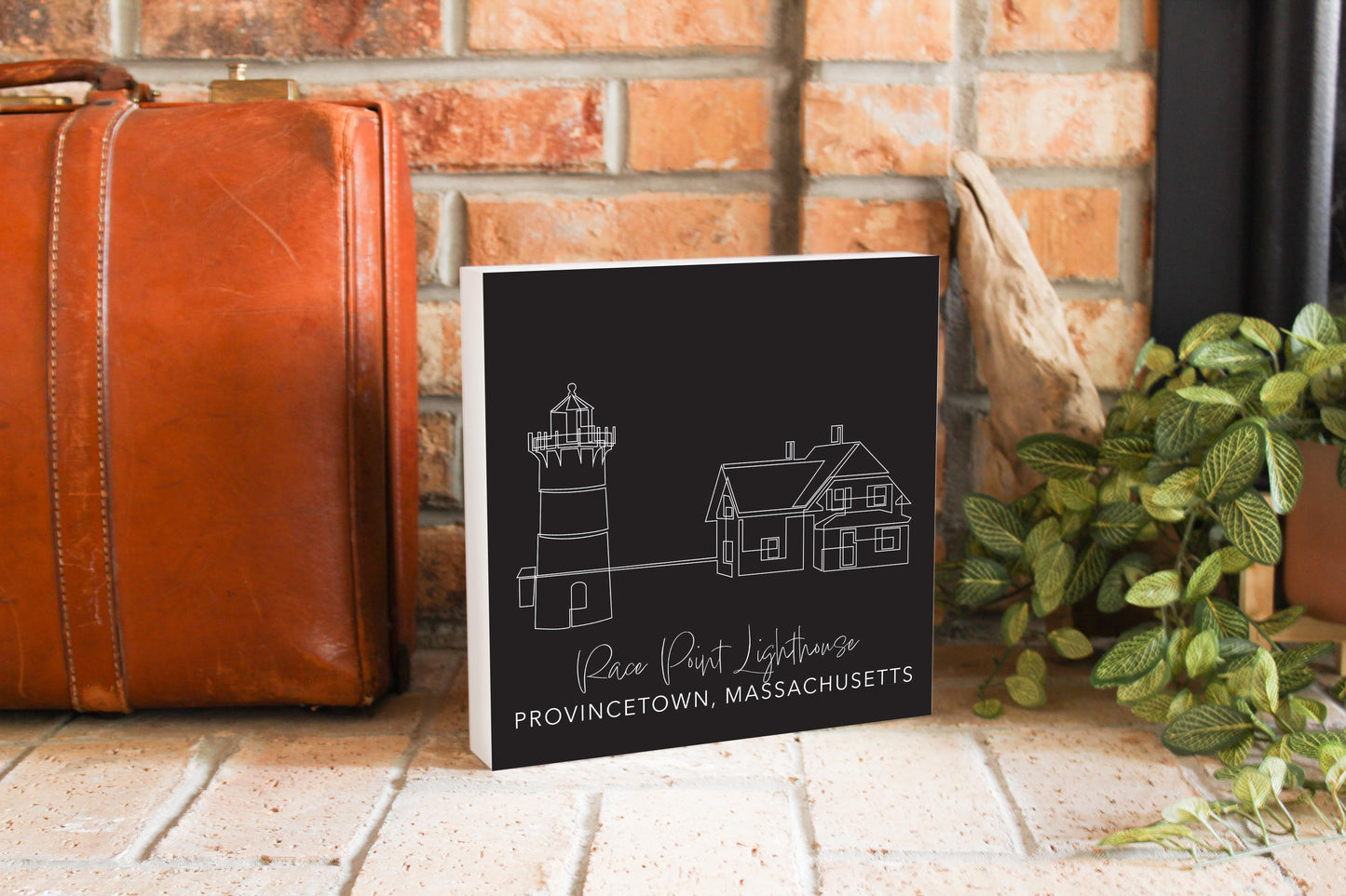 Black Race Point Lighthouse | Wood Block | Eaches | Min 2
