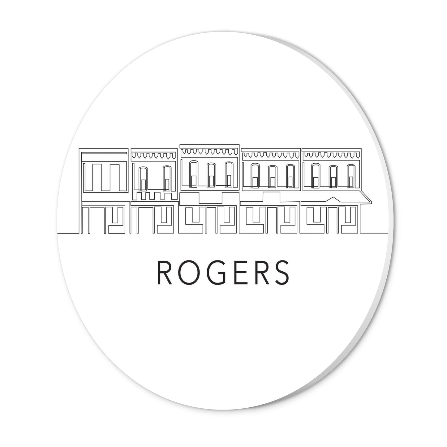 Minimalist B&W Arkansas Rogers Skyline | Wood Sign | Eaches | Min 1