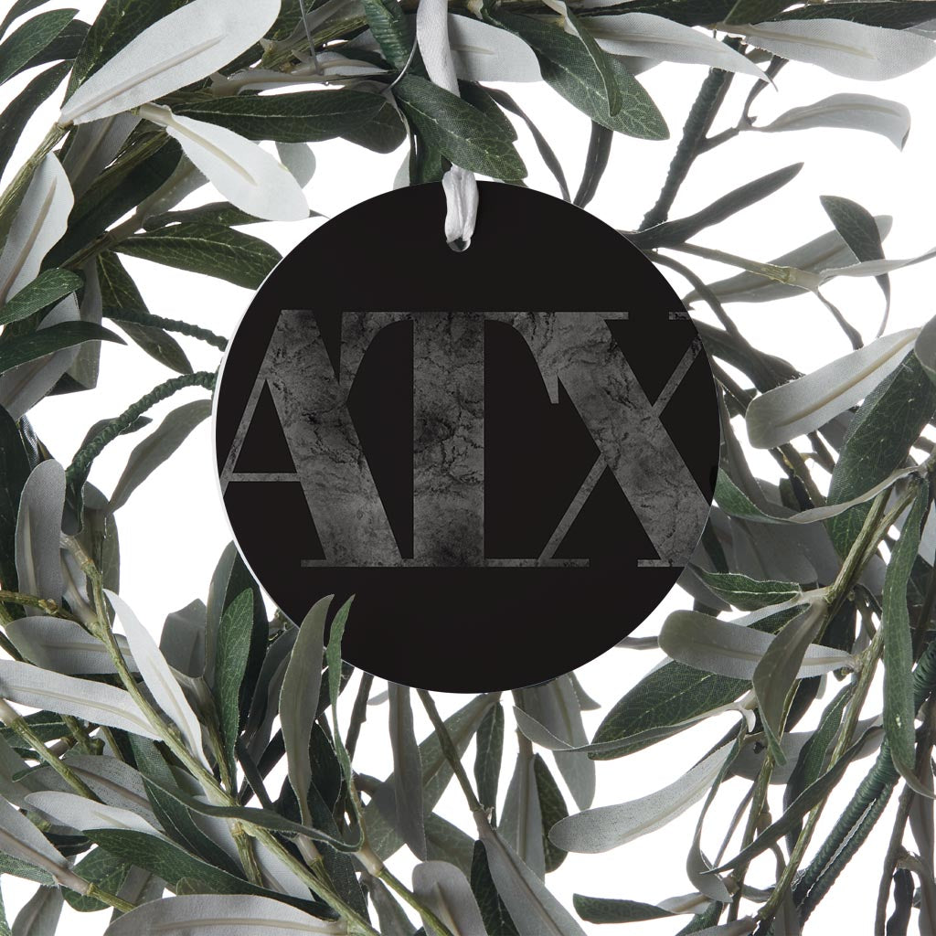 Minimalistic B&W Texas Austin Black Initials | Wood Ornament | Eaches | Min 6