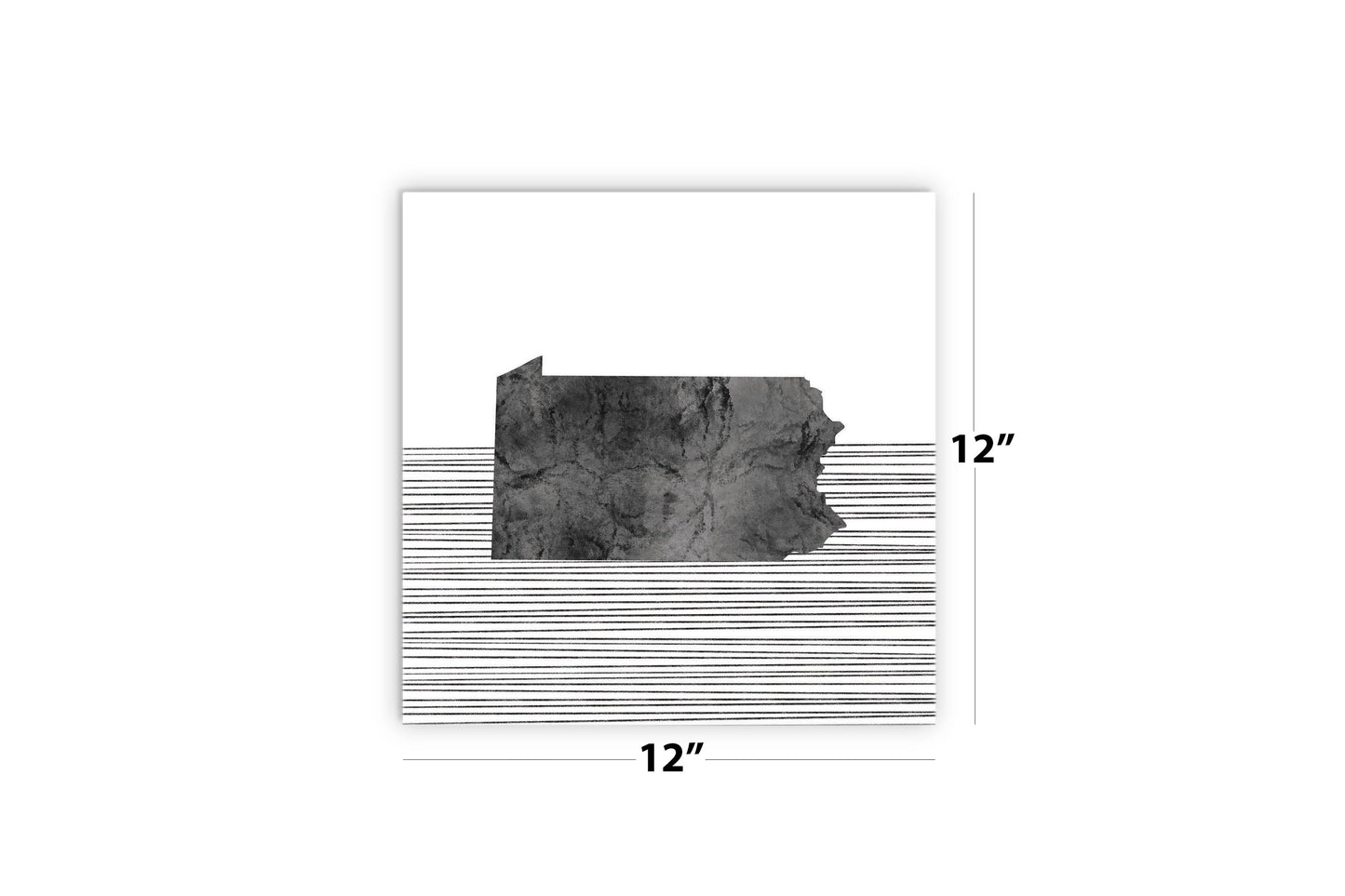 Minimalistic B&W Pennsylvania Shape Straight Lines | Wood Sign | Eaches | Min 2