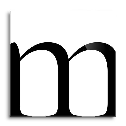 Minimal Monogram M | Hi-Def Glass Art | Eaches | Min 1