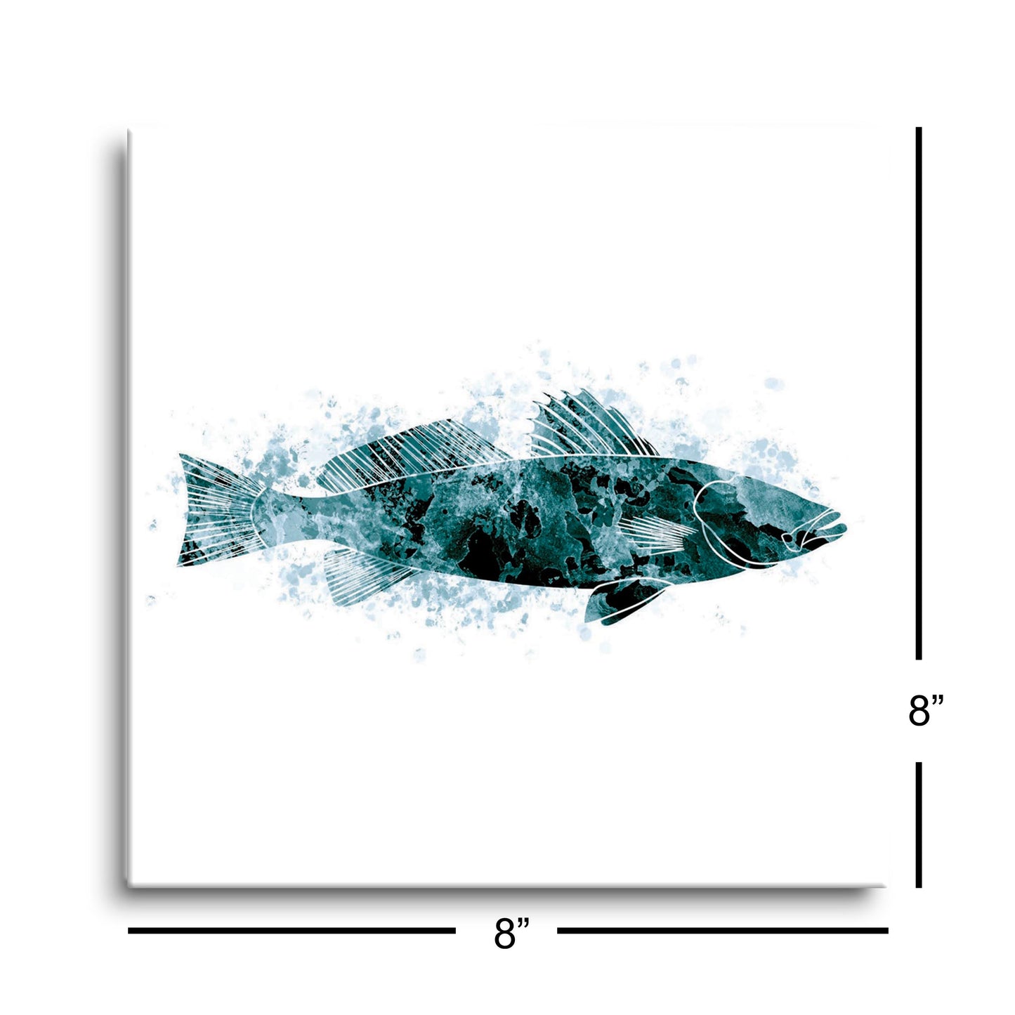 Blue White Water Color Speckled Trout | Hi-Def Glass Art | Eaches | Min 2