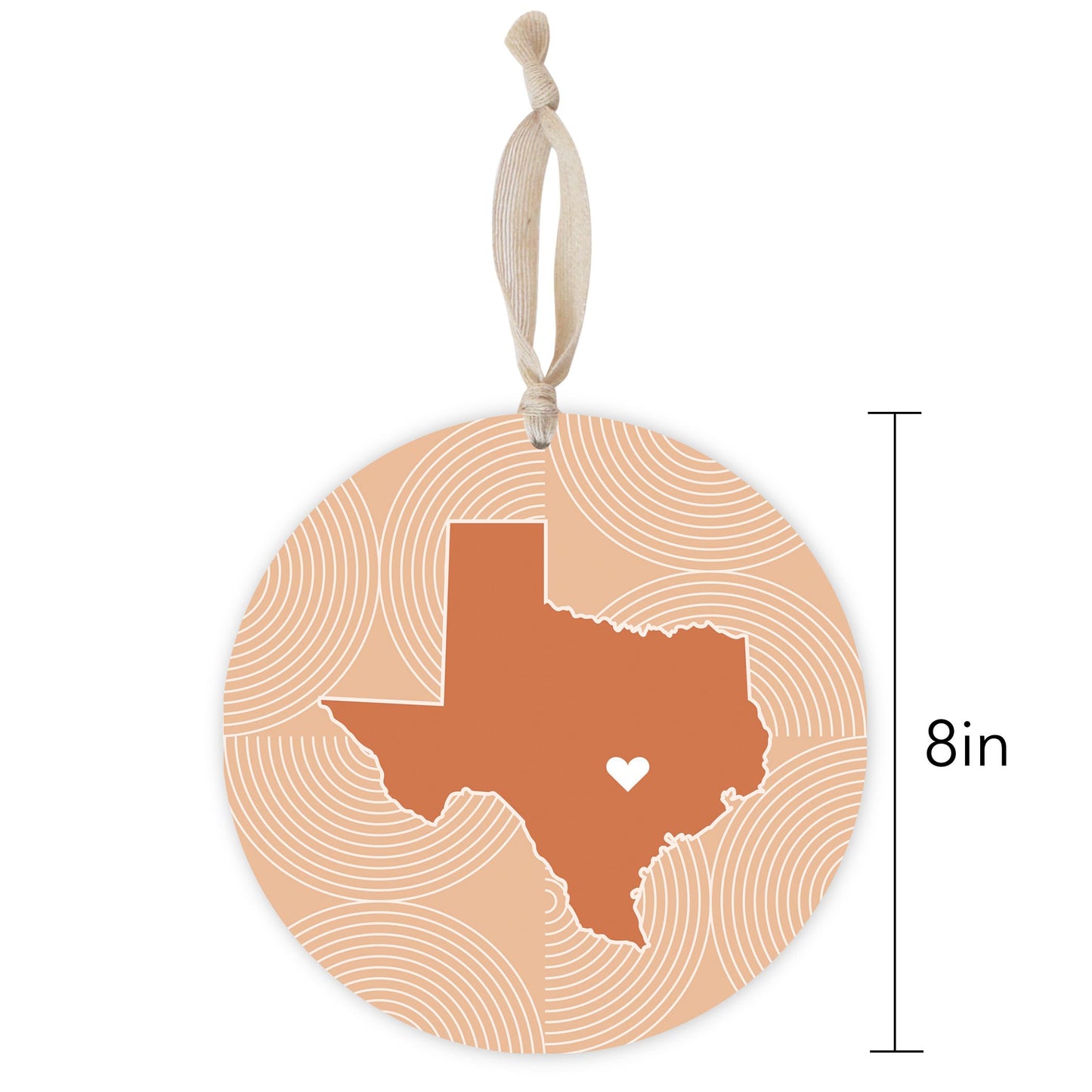 Modern Minimalist Texas Austin Heart| Wood Ornament | Eaches | Min 1