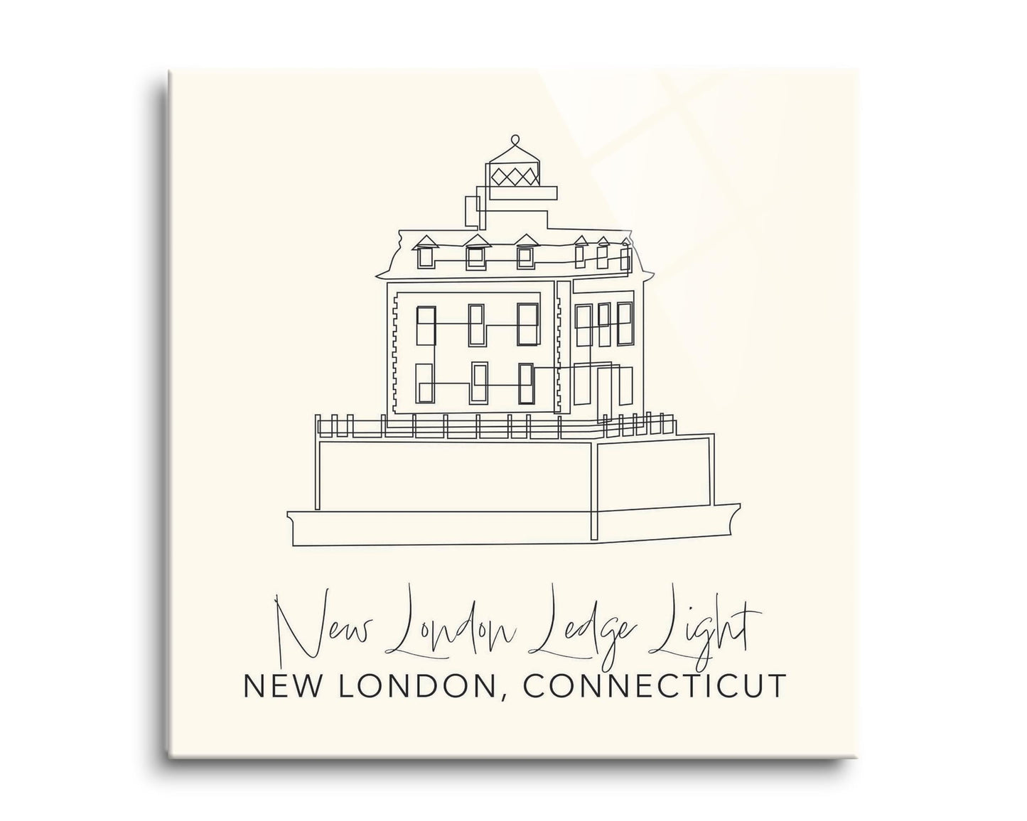 Cream New London Lodge Light | Hi-Def Glass Art | Eaches | Min 2