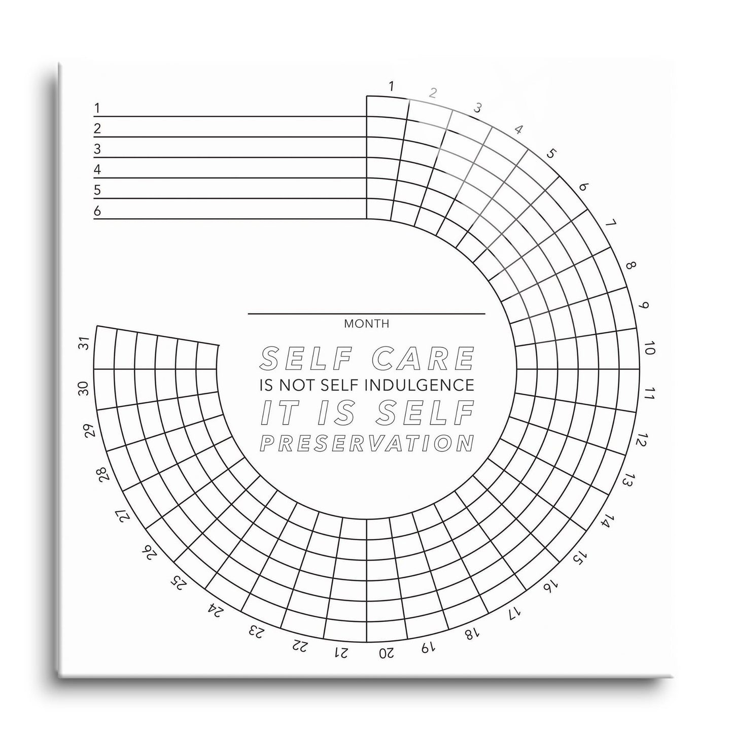 Self Care Monthly Habit Tracker | Hi-Def Glass Art | Eaches | Min 1