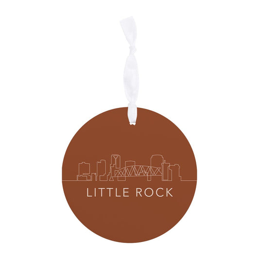 Modern Minimalist Arkansas Little Rock Skyline| Wood Ornament | Eaches | Min 6