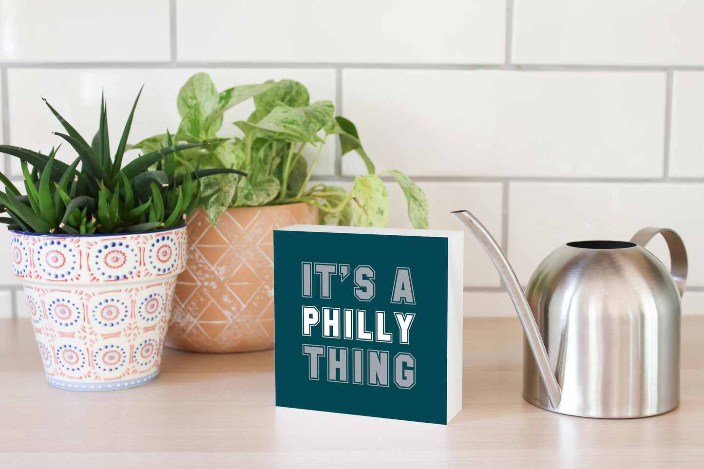Modern Minimalist Pennsylvania Philly Thing | Wood Block | Eaches | Min 4