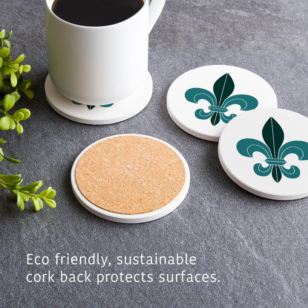 Blue White Fleu De Lis | Absorbent Coasters | Set of 4 | Min 2