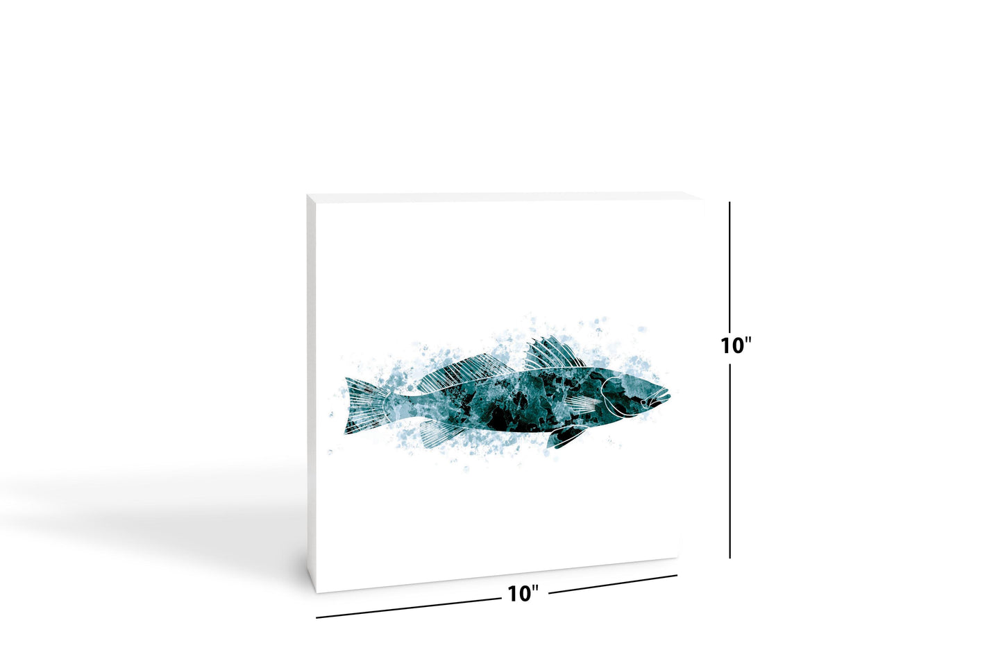 Blue White Water Color Speckled Trout | Wood Block | Eaches | Min 2