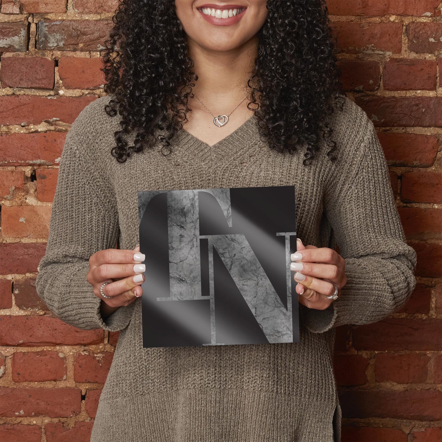 Minimalist B&W Tennessee Black Initials | Hi-Def Glass Art | Eaches | Min 2