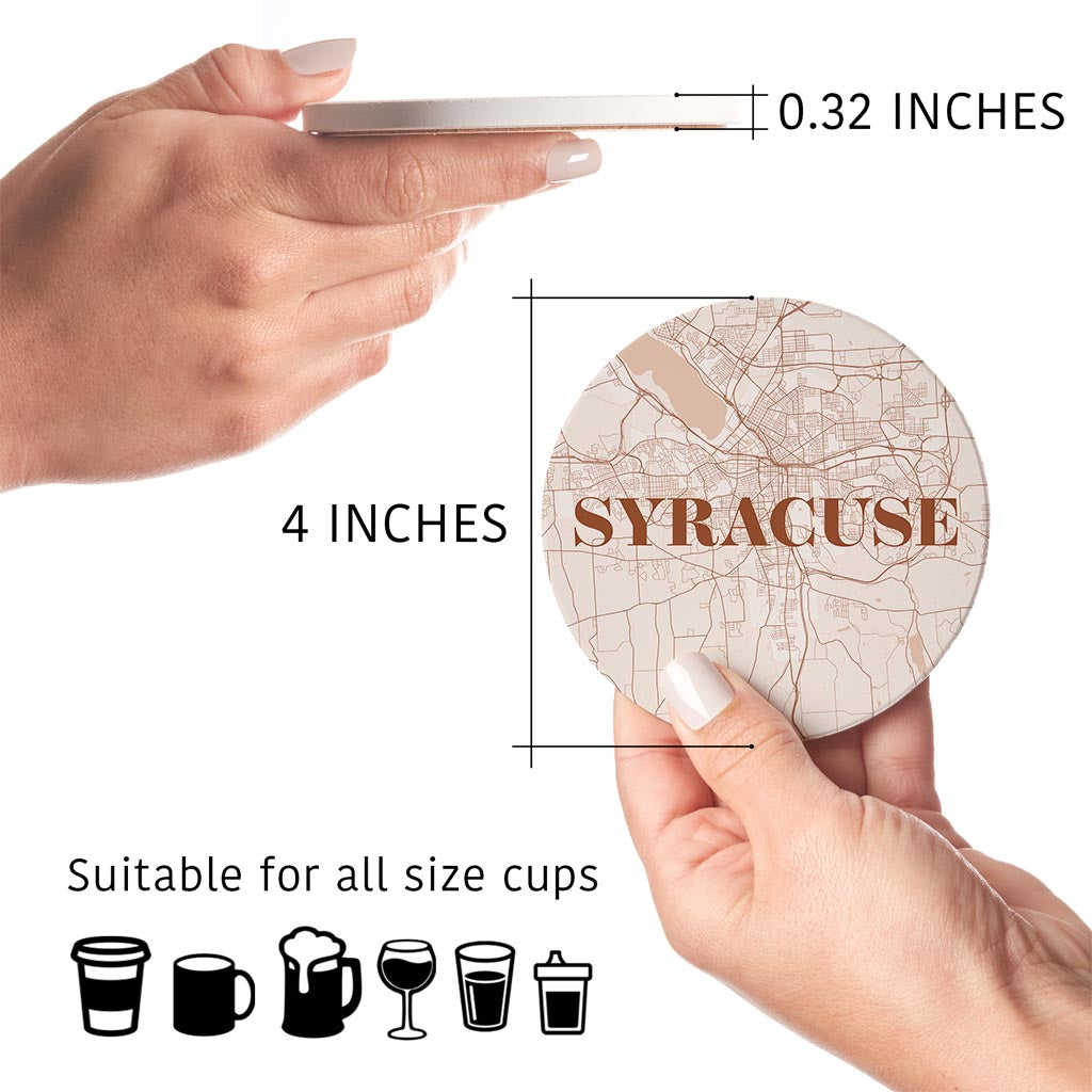 Modern Minimalist New York Syracuse State| Absorbent Coasters | Set of 4 | Min 2