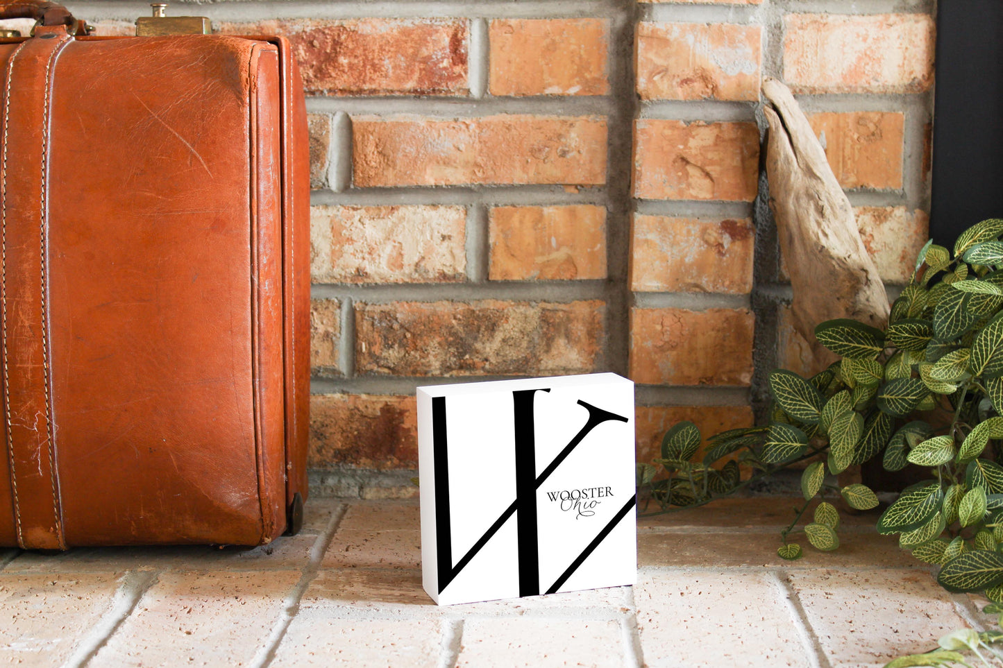 Wooster Oh Minimal Monogram | Wood Block | Eaches | Min 4