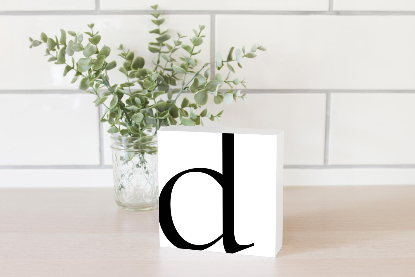 Minimal Monogram D| Wood Block | Eaches | Min 4
