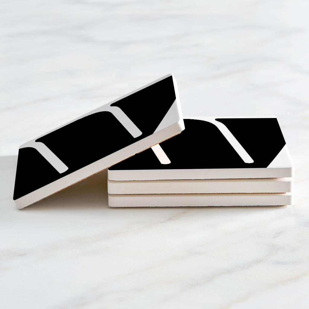 Fun Chunky Monogram W | Absorbent Coasters | Set of 4 | Min 2