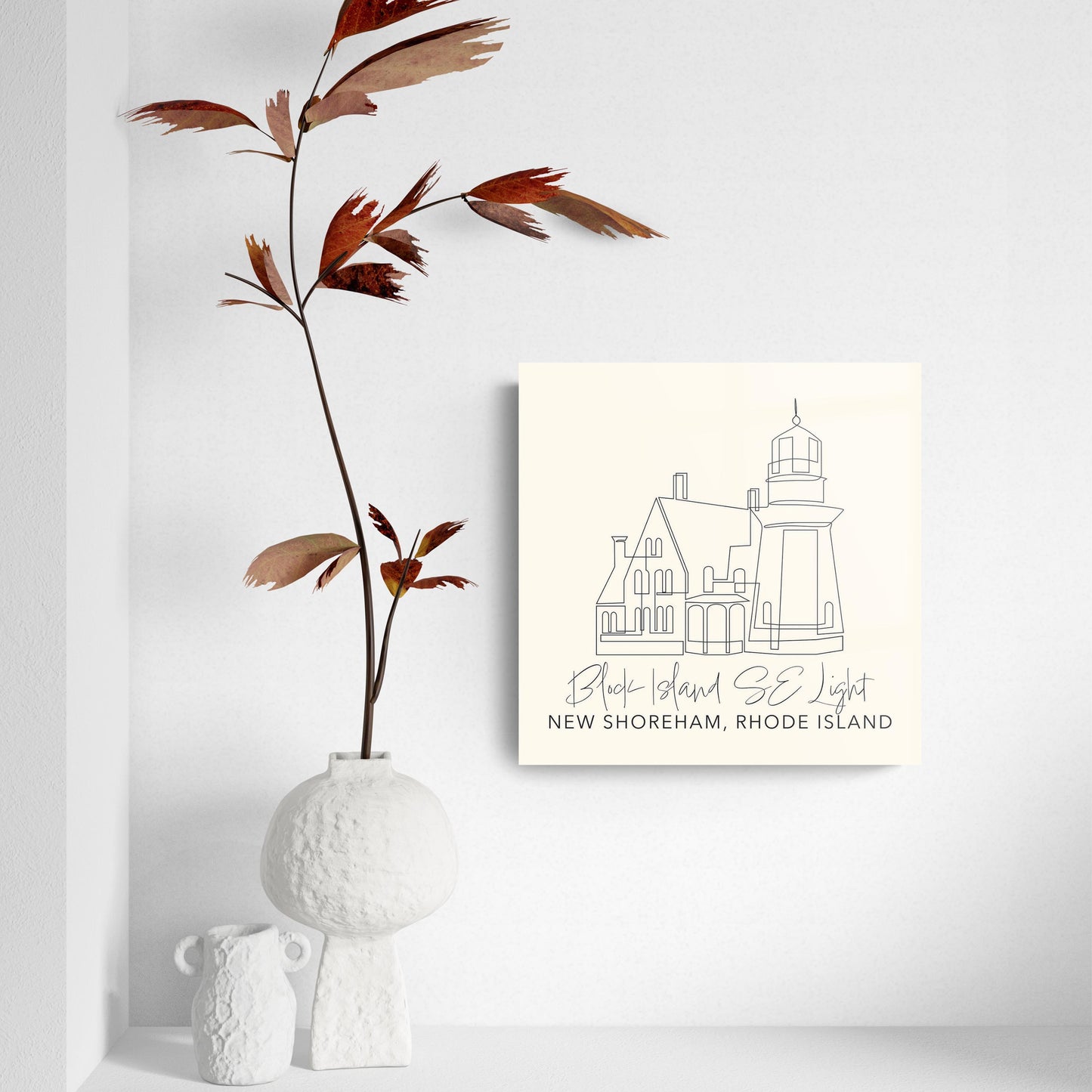 Cream Block Island Se Light | Hi-Def Glass Art | Eaches | Min 2