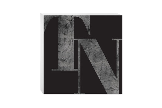 Minimalist B&W Tennessee Black Initials | Wood Block | Eaches | Min 2