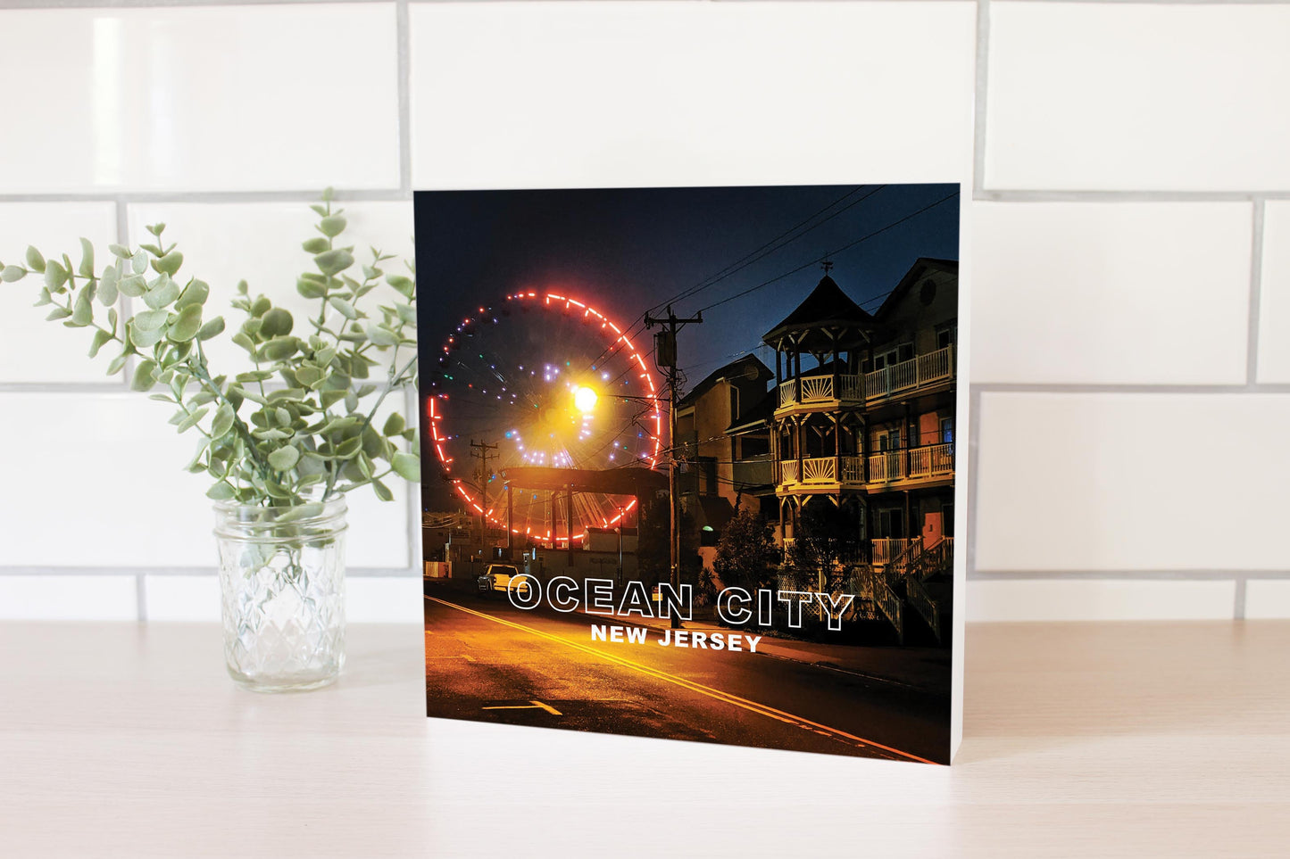 OCNJ Photo With Text | Wood Block | Eaches | Min 2