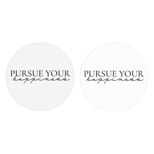 Minimalistic B&W Pennsylvania Happiness Quip | Absorbent Car Coasters | Set of 2 | Min 4