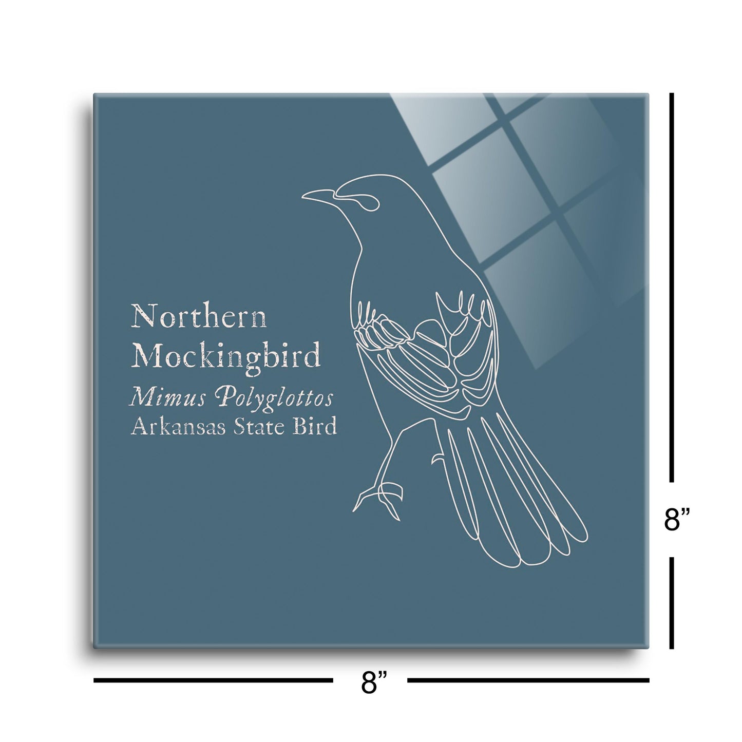 Modern Minimalist Arkansas Mockingbird | Hi-Def Glass Art | Eaches | Min 2
