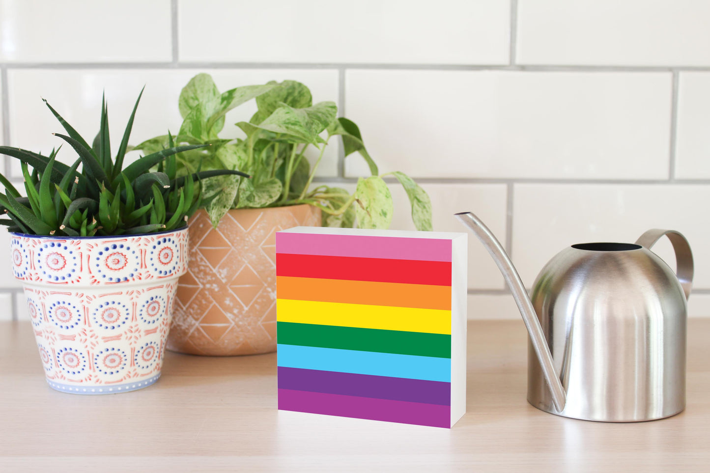 Original Pride Flag Colors | Wood Block | Eaches | Min 4