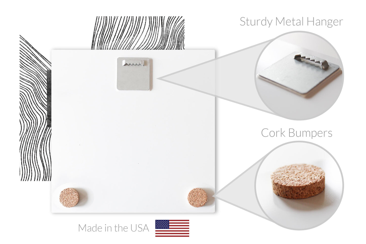 Minimalist B&W Kansas State With Fluid Lines | Hi-Def Glass Art | Eaches | Min 1