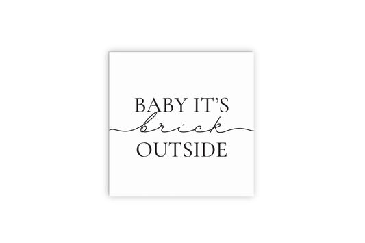 Minimalistic B&W New York Quip Brick Outside | Wood Sign | Eaches | Min 2