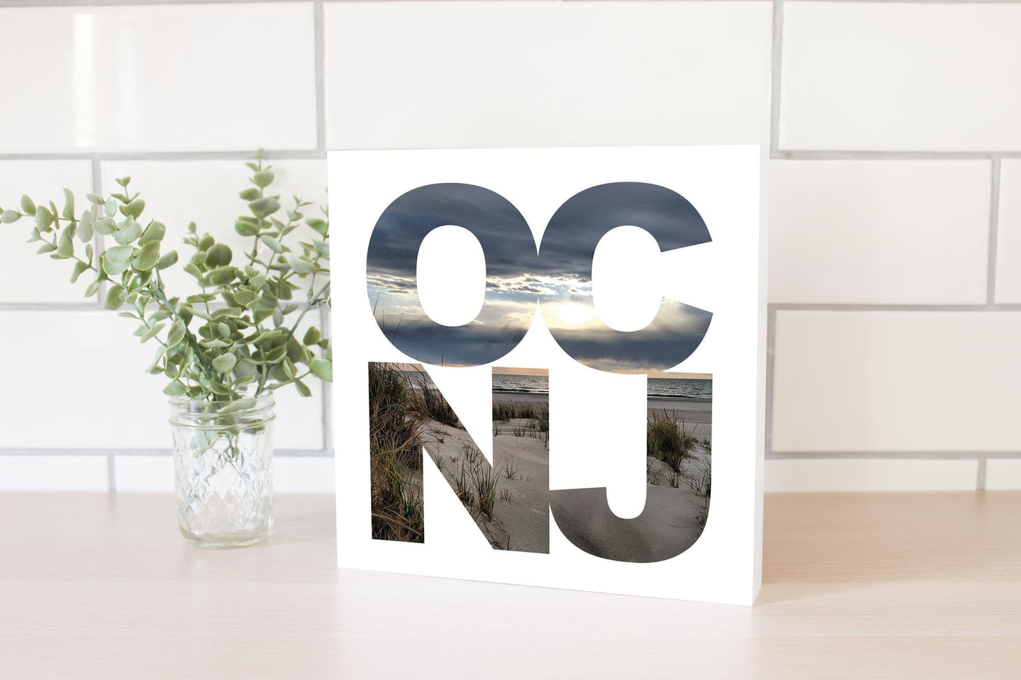 OCNJ Photo With Text | Wood Block | Eaches | Min 2