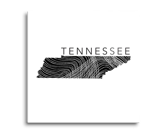 Minimalist B&W Tennessee State Name | Hi-Def Glass Art | Eaches | Min 2