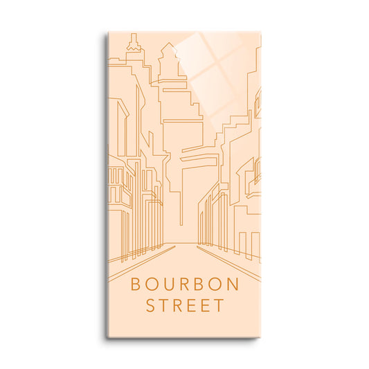 Modern Minimalist Louisiana Bourbon Street Line Drawing | Hi-Def Glass Art | Eaches | Min 2