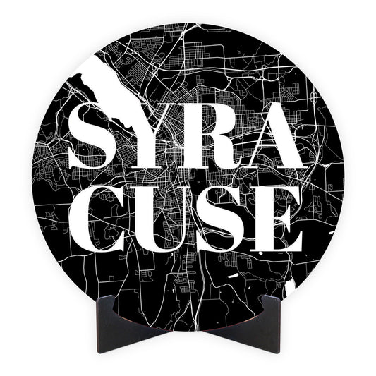Minimalistic B&W New York Syracuse Map | Wood Sign | Eaches | Min 1