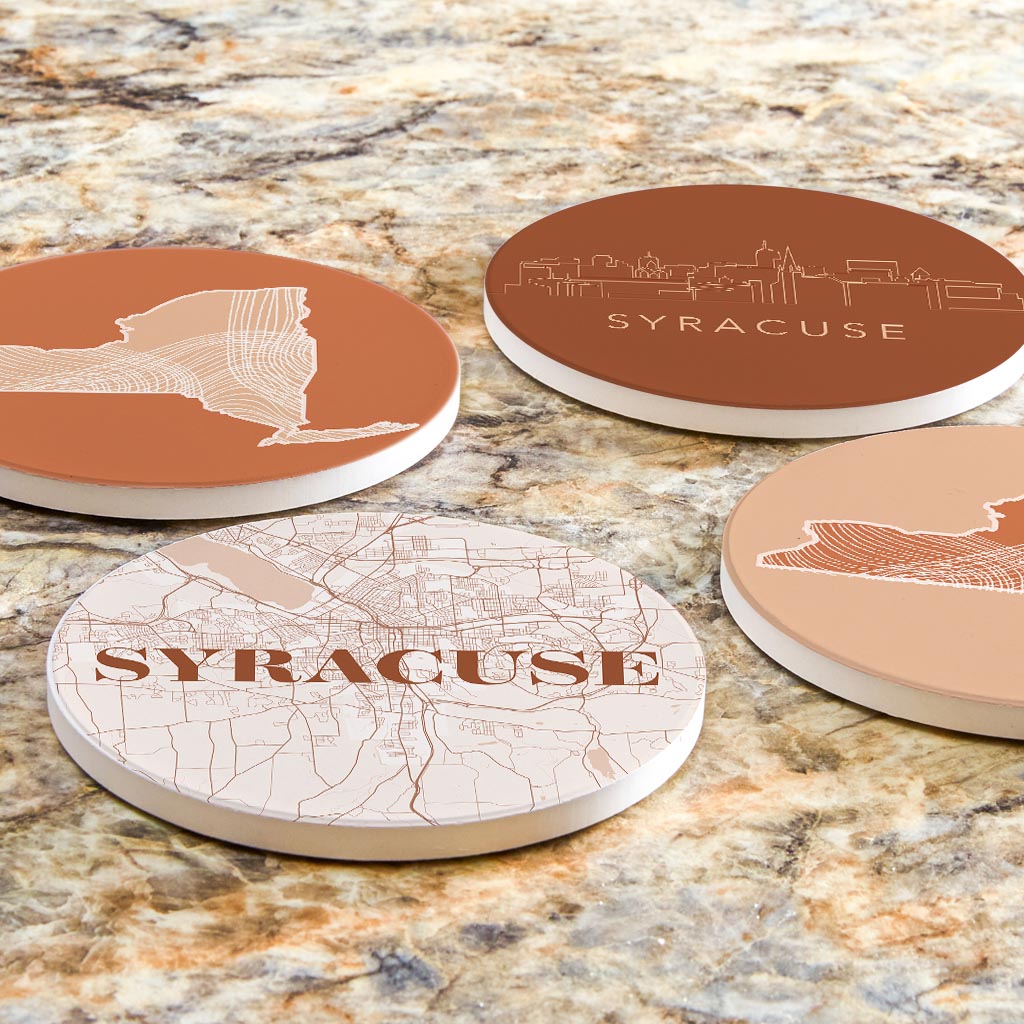 Modern Minimalist New York Syracuse State| Absorbent Coasters | Set of 4 | Min 2