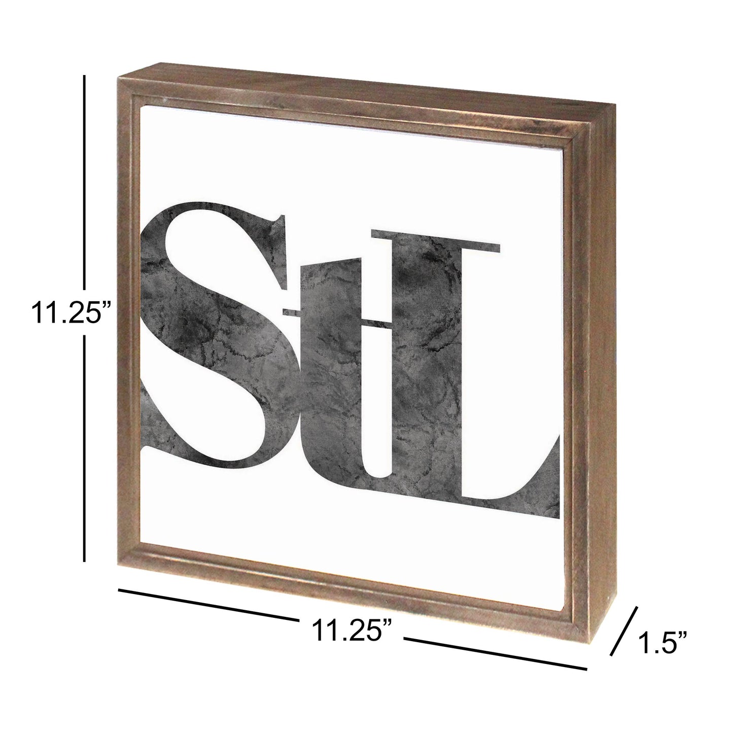 Minimalist B&W Missouri St Louis White Initials | Wood Sign | Eaches | Min 1