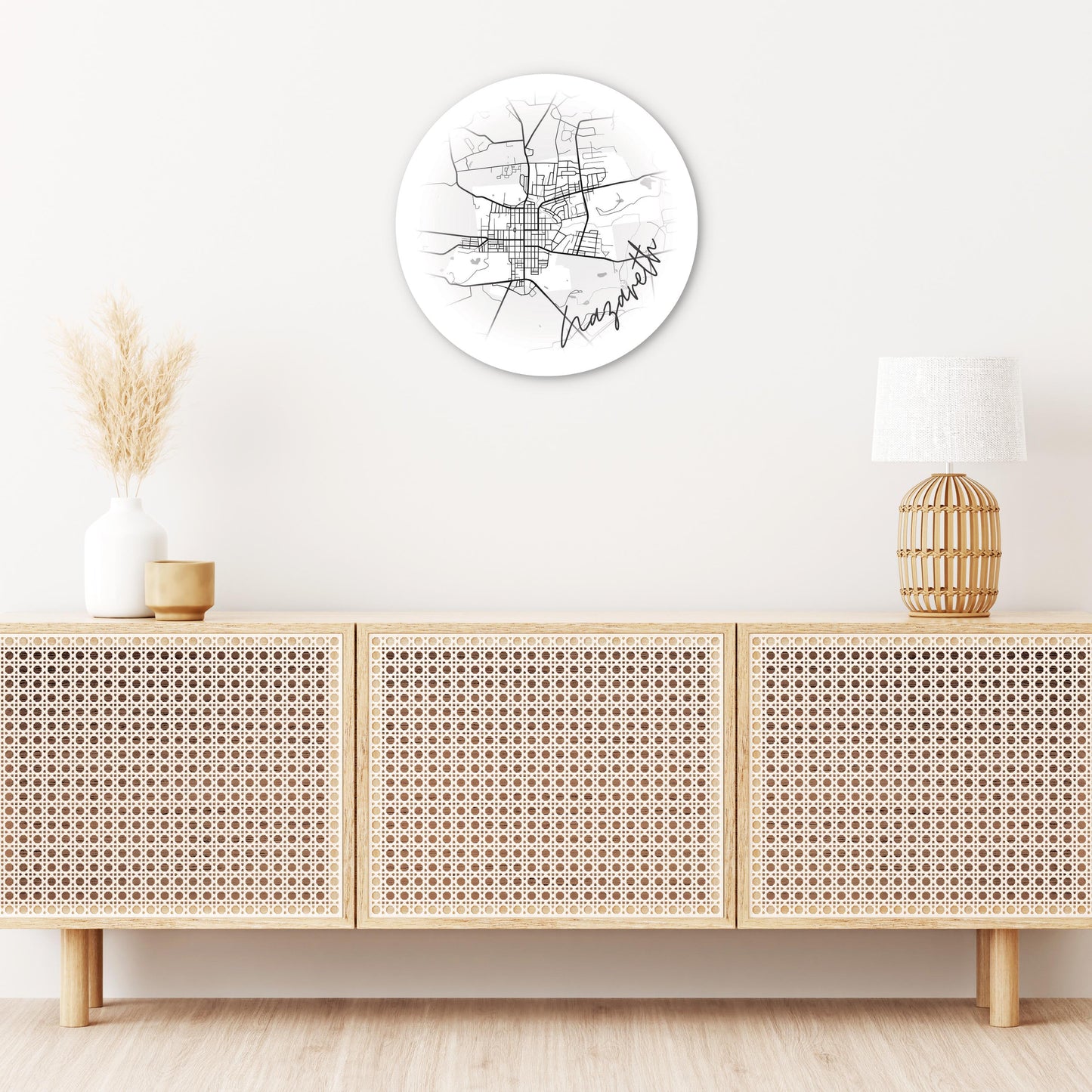 Minimalistic B&W Pennsylvania Nazareth Circle Map | Wood Sign | Eaches | Min 1