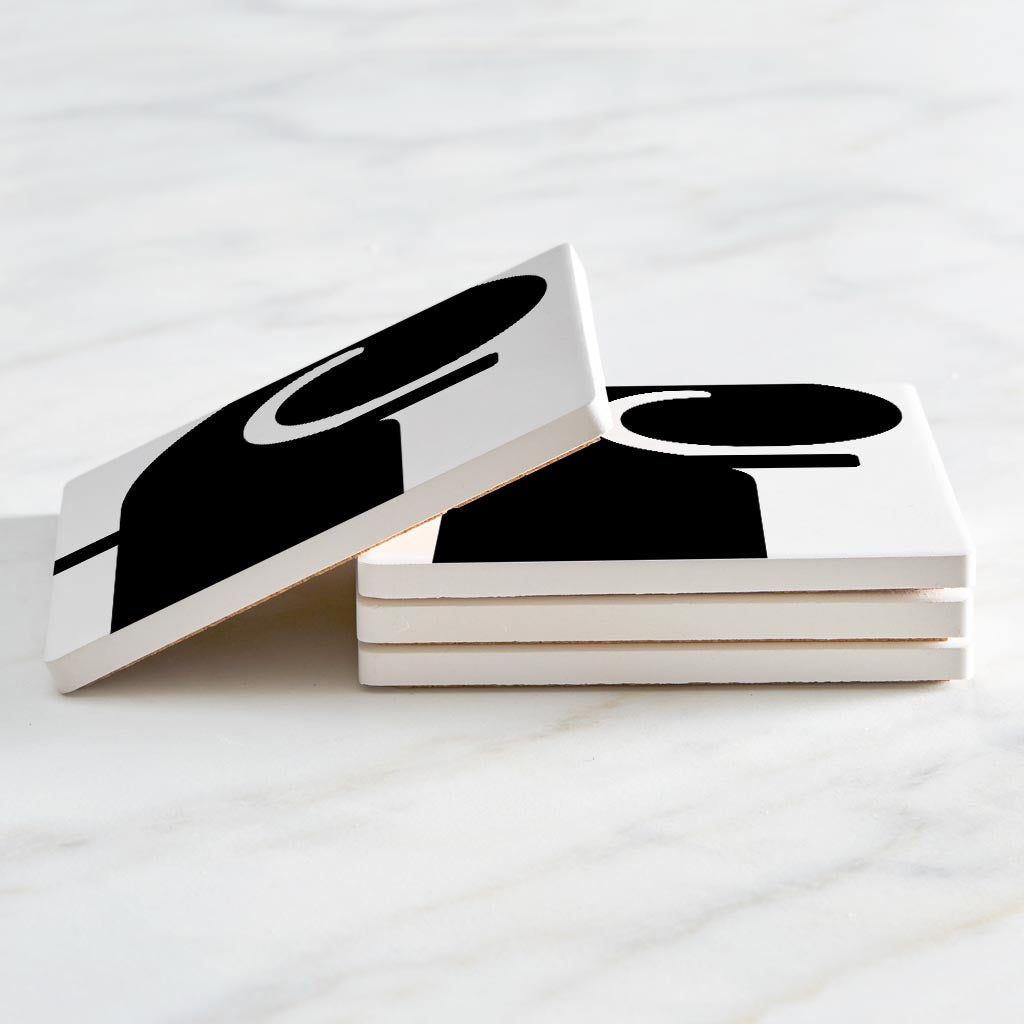 Fun Chunky Monogram F | Absorbent Coasters | Set of 4 | Min 2