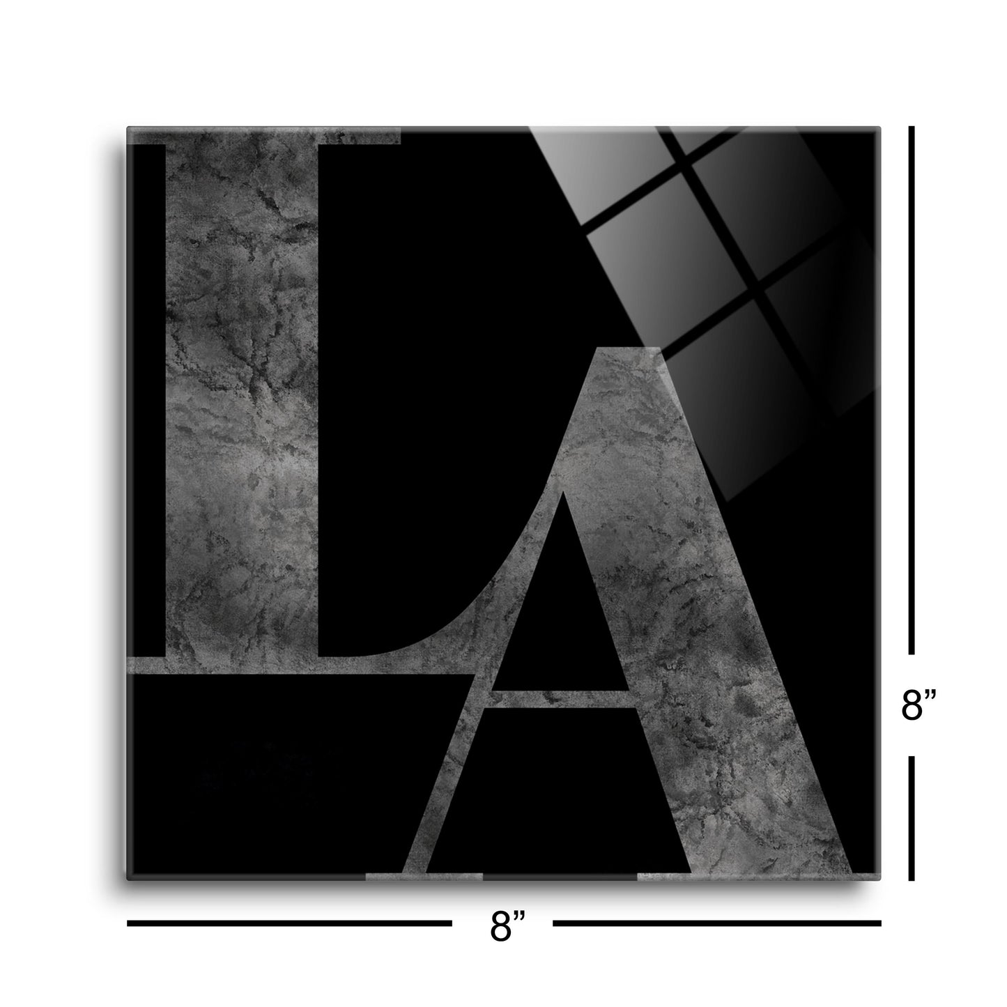 Modern Black Louisiana Initials | Hi-Def Glass Art | Eaches | Min 2