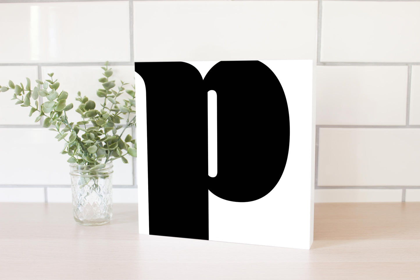 Fun Chunky Monogram P | Wood Block | Eaches | Min 2