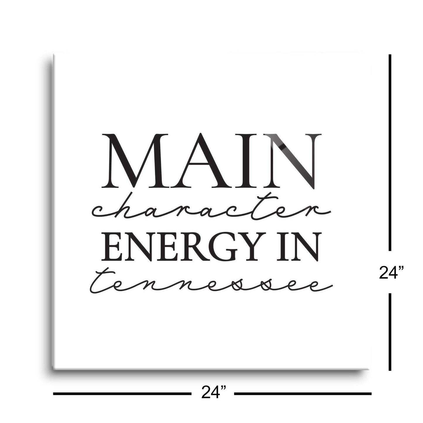 Minimalist B&W Tennessee Main Character Energy | Hi-Def Glass Art | Eaches | Min 1