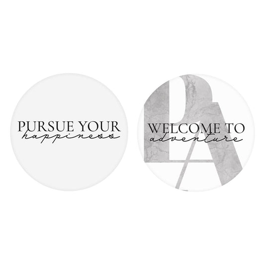 Minimalistic B&W Pennsylvania Quips | Absorbent Car Coasters | Set of 2 | Min 4