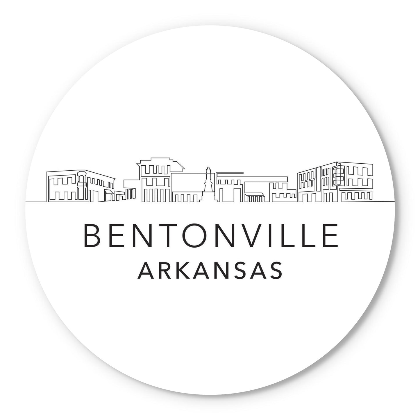 Minimalist B&W Arkansas Bentonville Skyline | Wood Sign | Eaches | Min 1