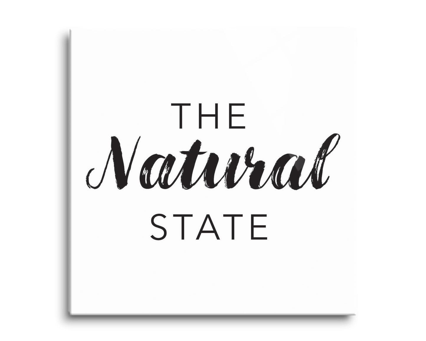 B&W Minimalist Arkansas The Natural State | Hi-Def Glass Art | Eaches | Min 2