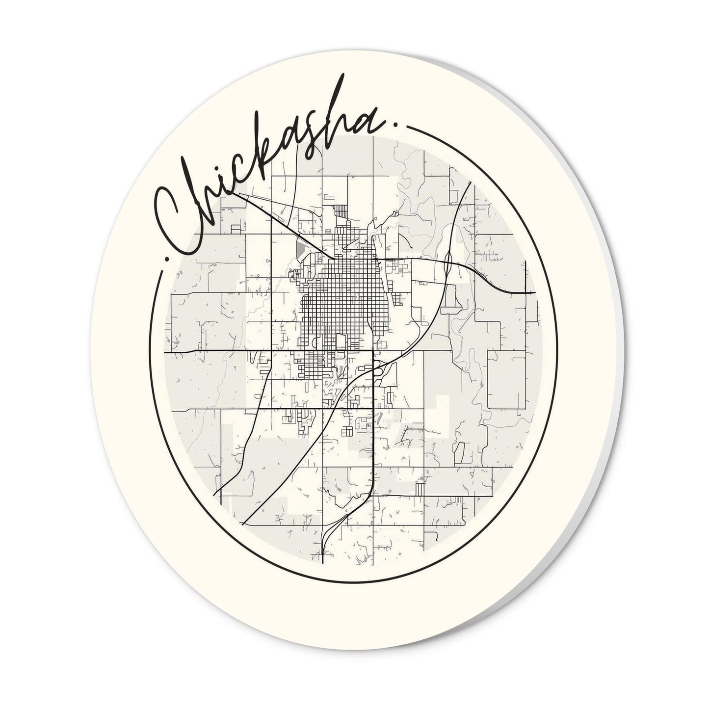 Modern Minimalist Oklahoma Chickasha Map | Wood Sign | Eaches | Min 1