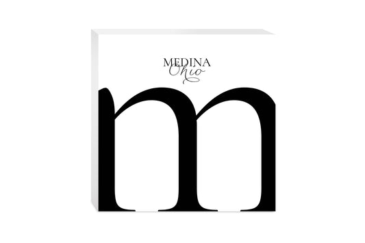 Medina Oh Minimal Monogram | Wood Block | Eaches | Min 2